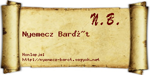 Nyemecz Barót névjegykártya